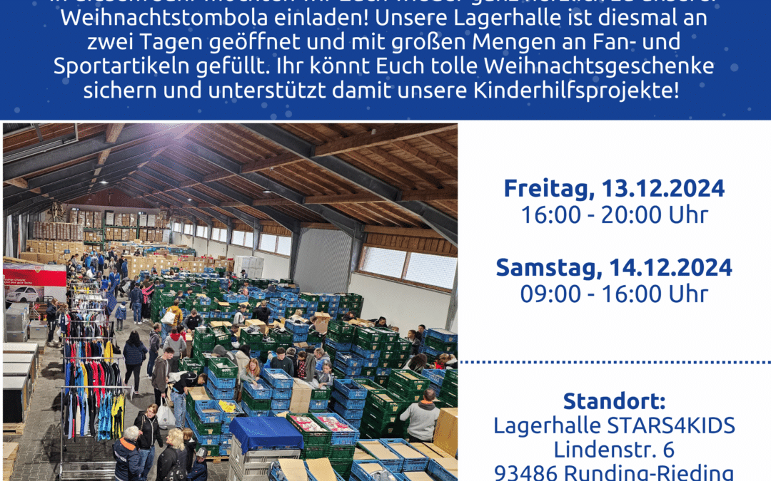 Zweitägige Weihnachtstombola in unserer Lagerhalle